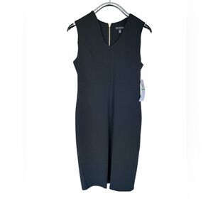 Nina Leonard Classic Black Midi Dress